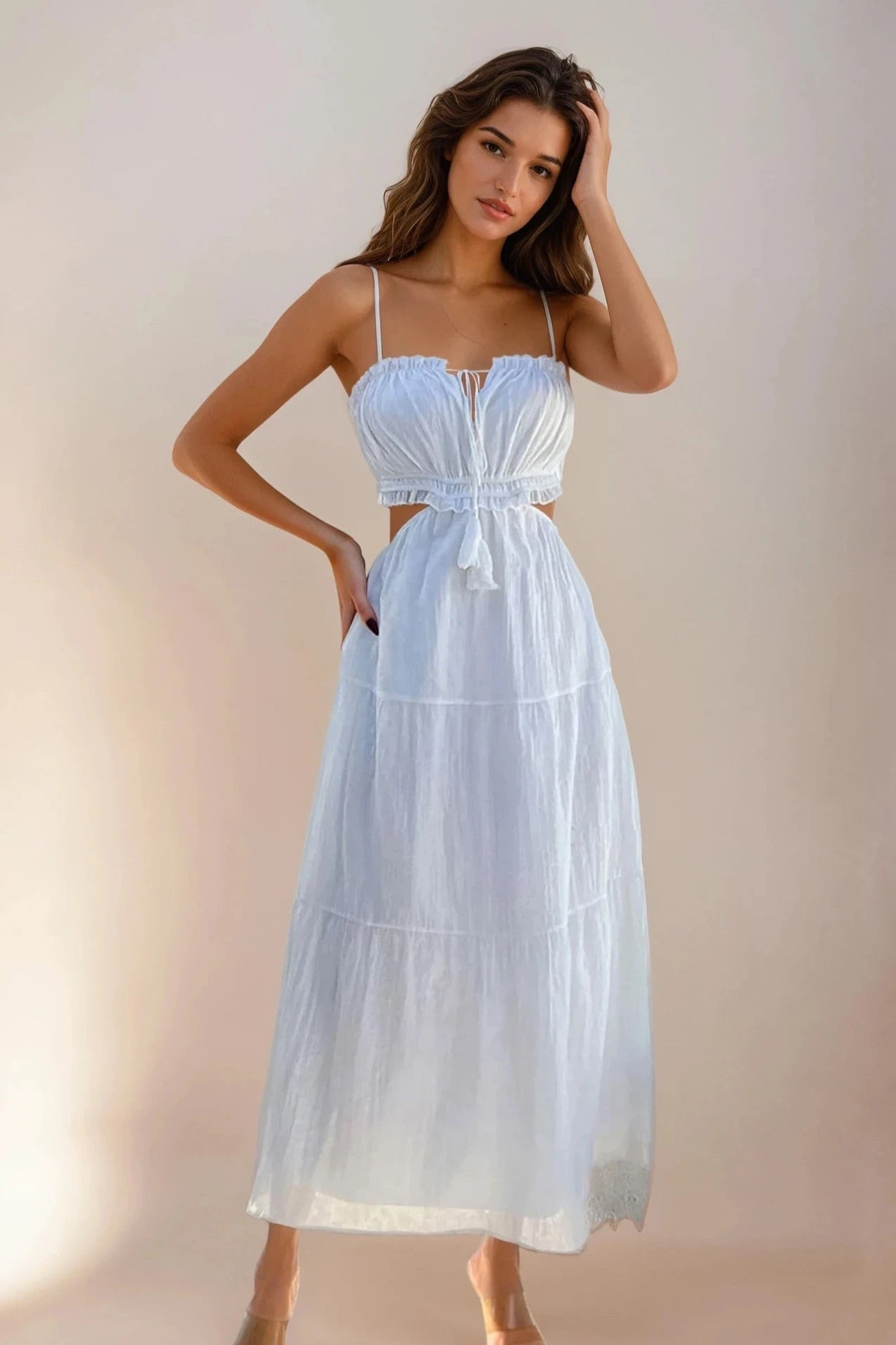 Tie Back Cami Midi Dress