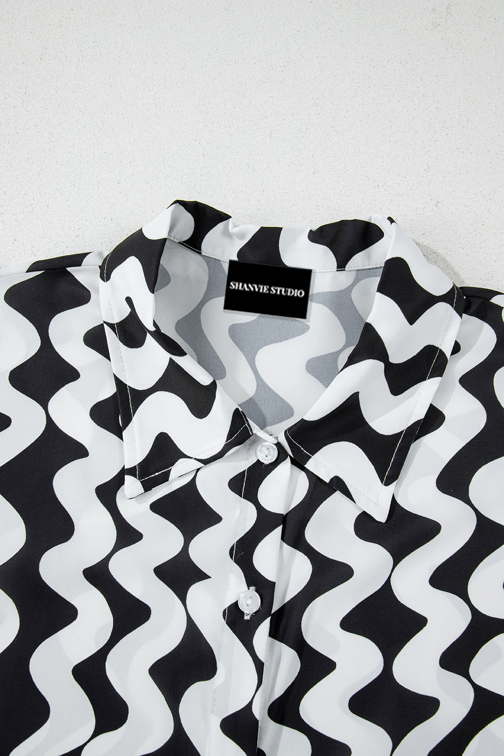 Button Down Contrast Striped Cover-Up