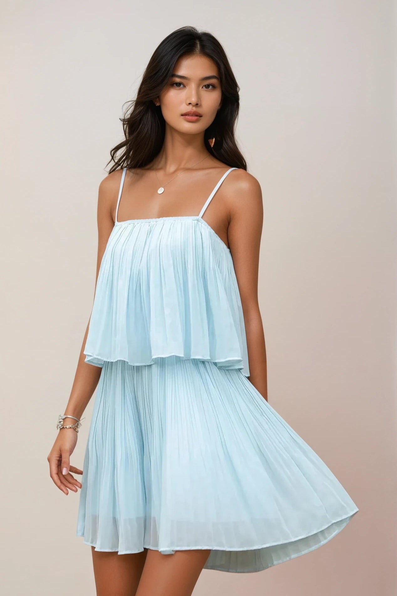 Ruched Spaghetti Strap Romper