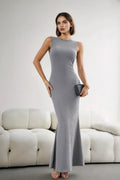 Round Neck Sleeveless Maxi Fishtail Dress