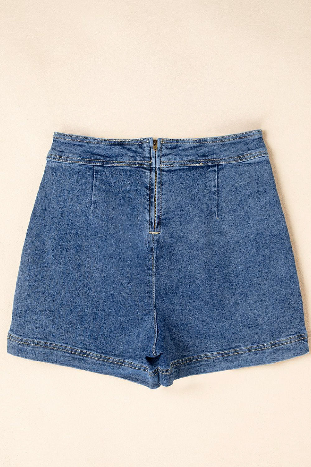 Asymmetrical Denim Skort with Pockets