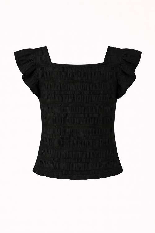 Square Neck Cap Sleeve Blouse