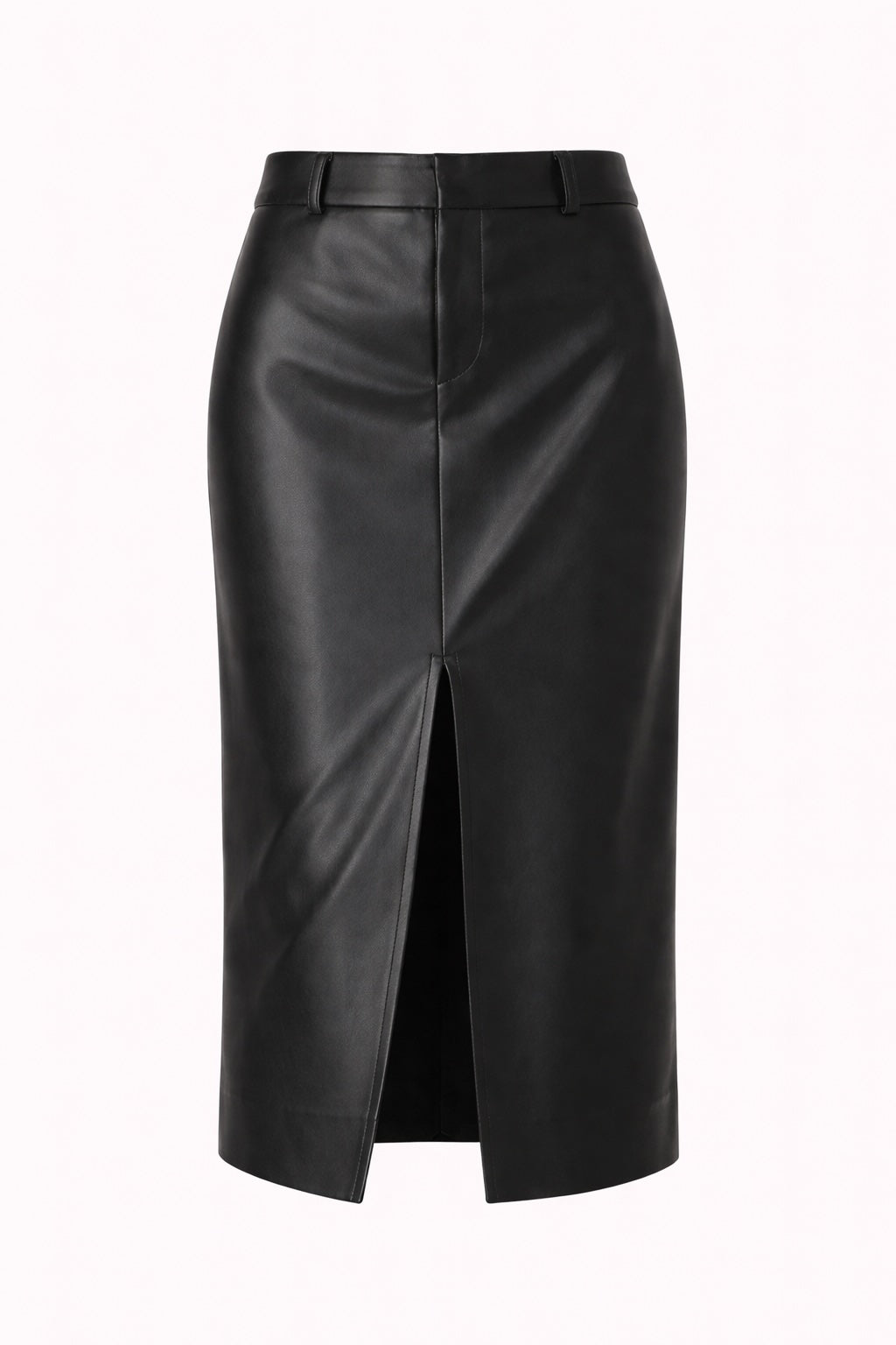 Black leather skirt on a white background