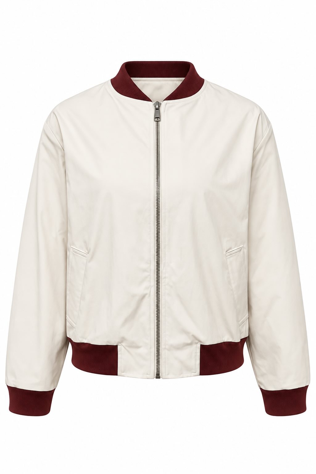 Contrast Trim Zip Up Jacket
