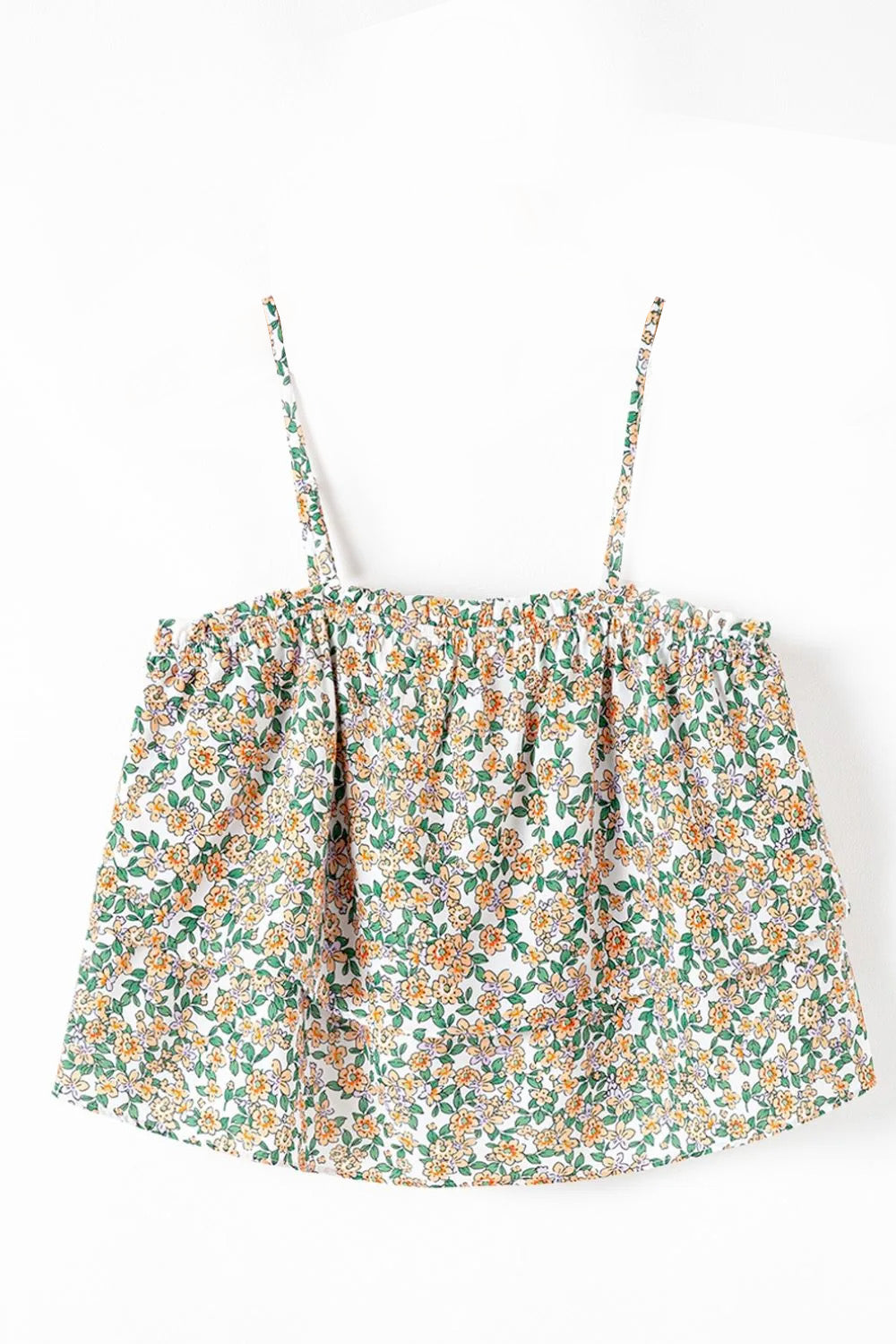 Floral Spaghetti Strap Ruffled Cami