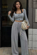 Drawstring Wide-Leg Sweatpants