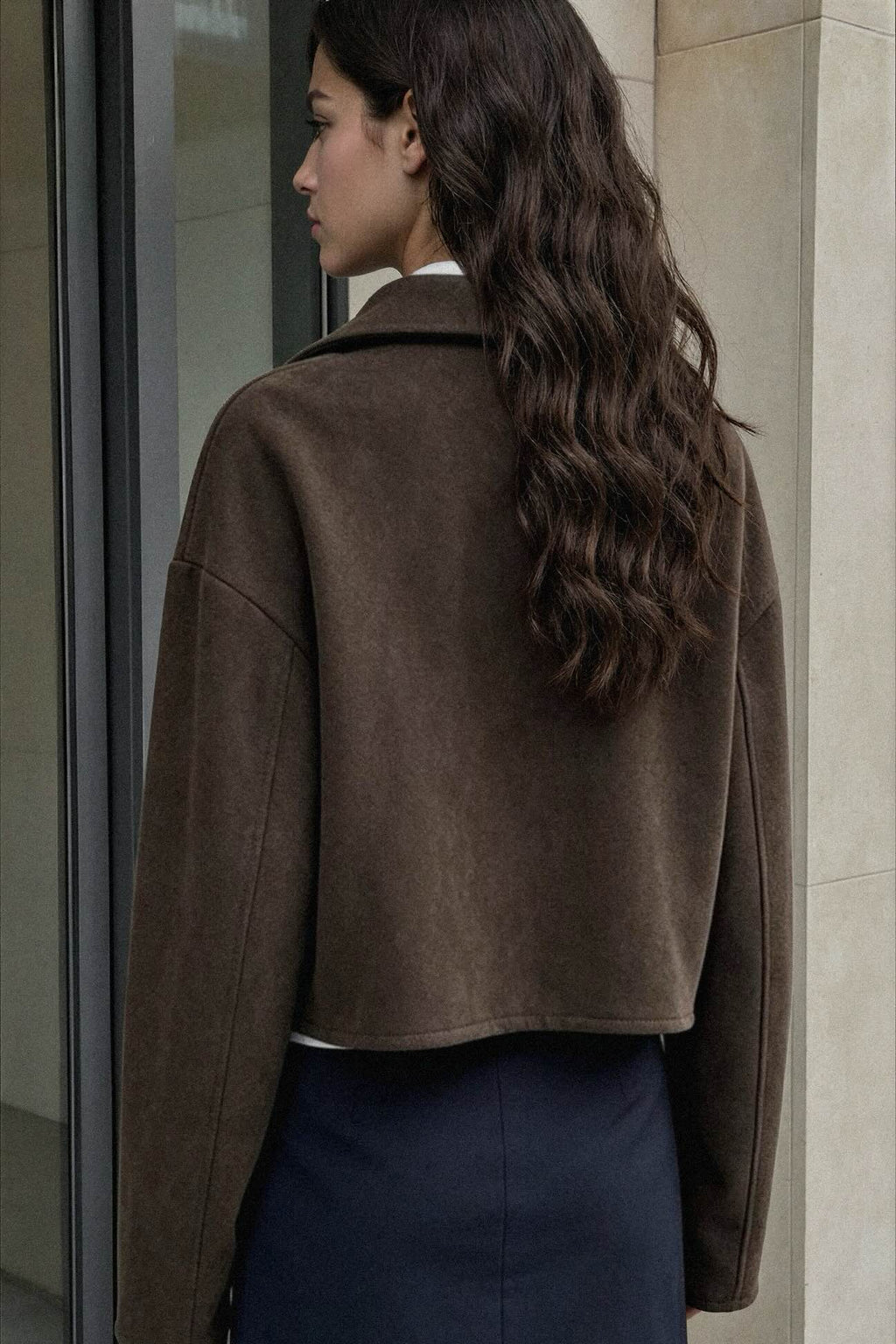 Zip Up Dropped Shoulder Jacket