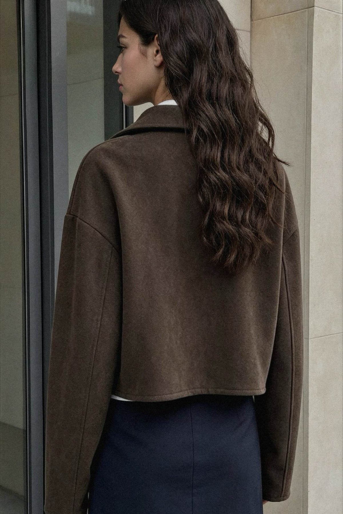 Zip Up Dropped Shoulder Jacket