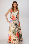 Printed Square Neck Maxi Dress