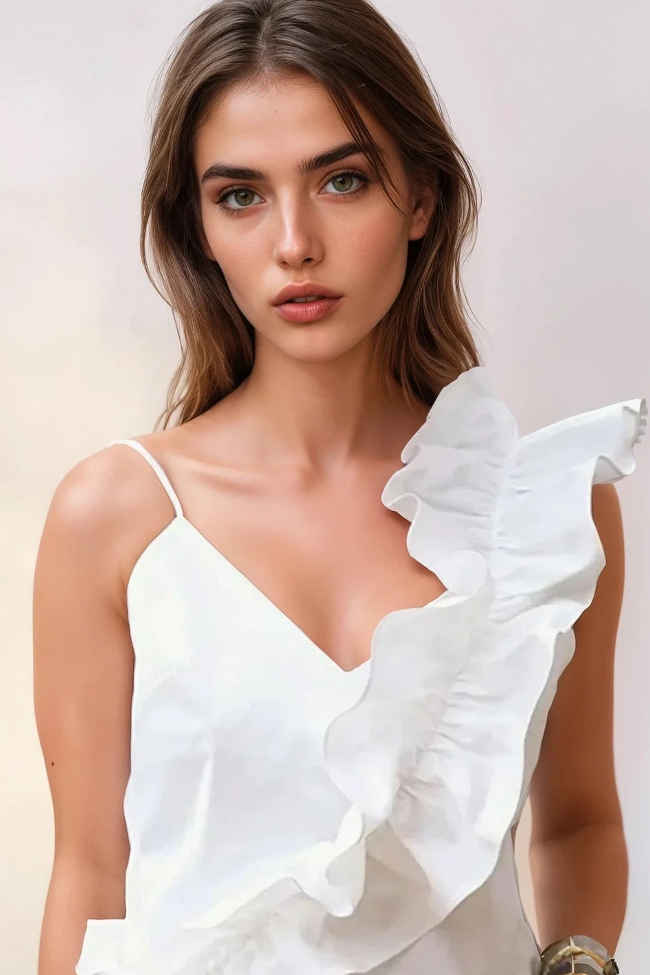 Ruffled V-Neck Cami