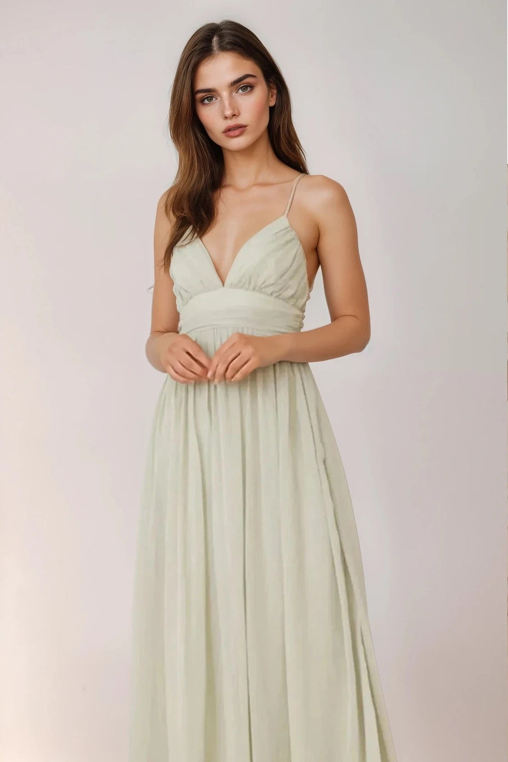Ruched V-Neck Cami Dress