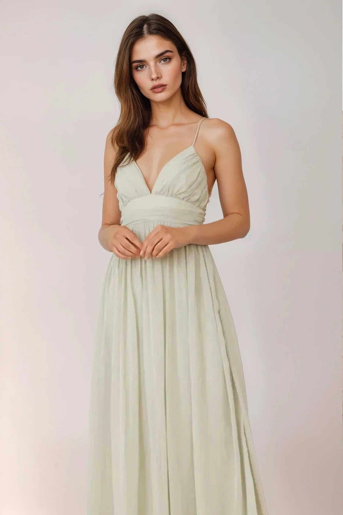 Ruched V-Neck Cami Dress