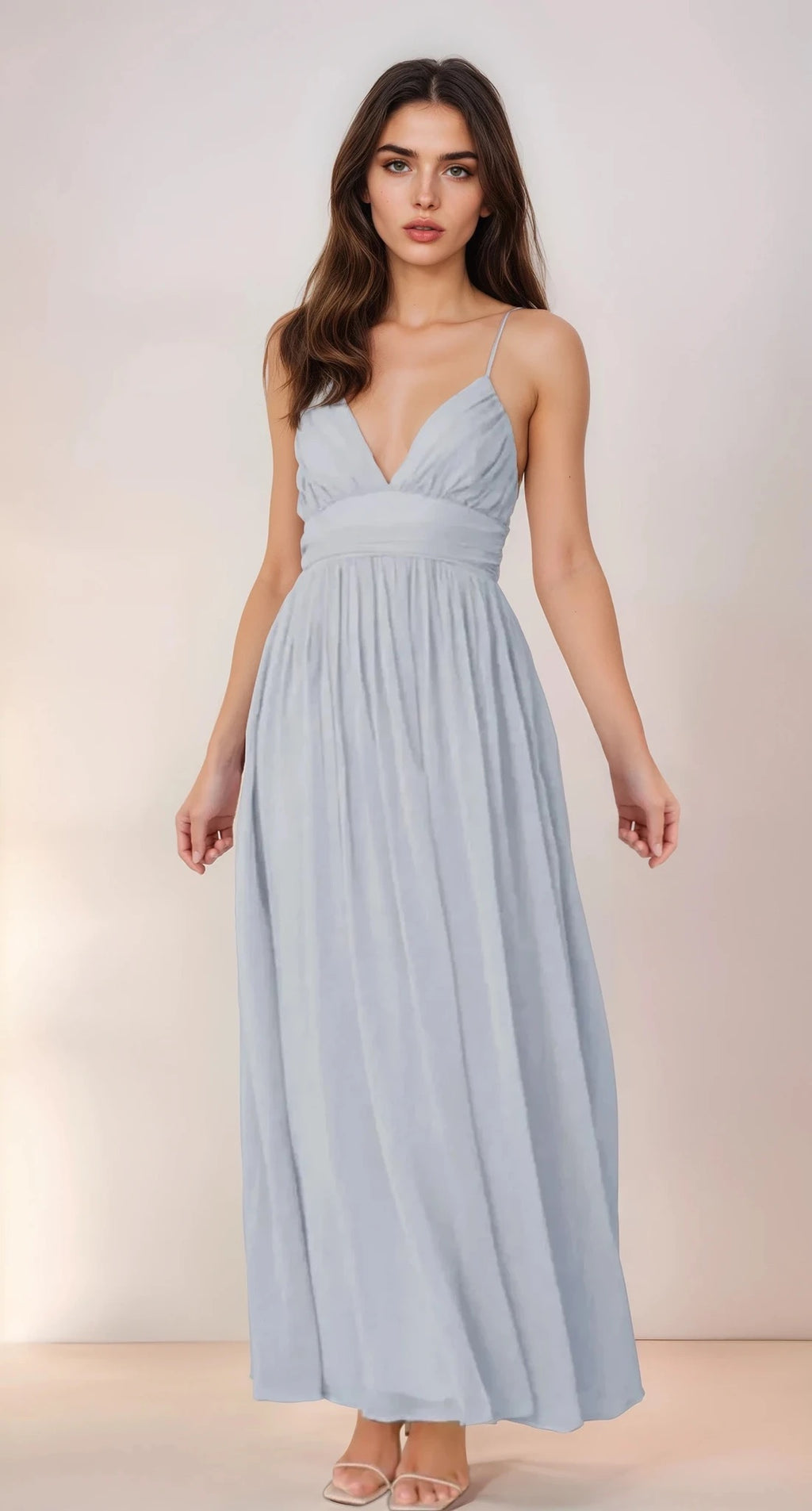 Ruched V-Neck Cami Dress