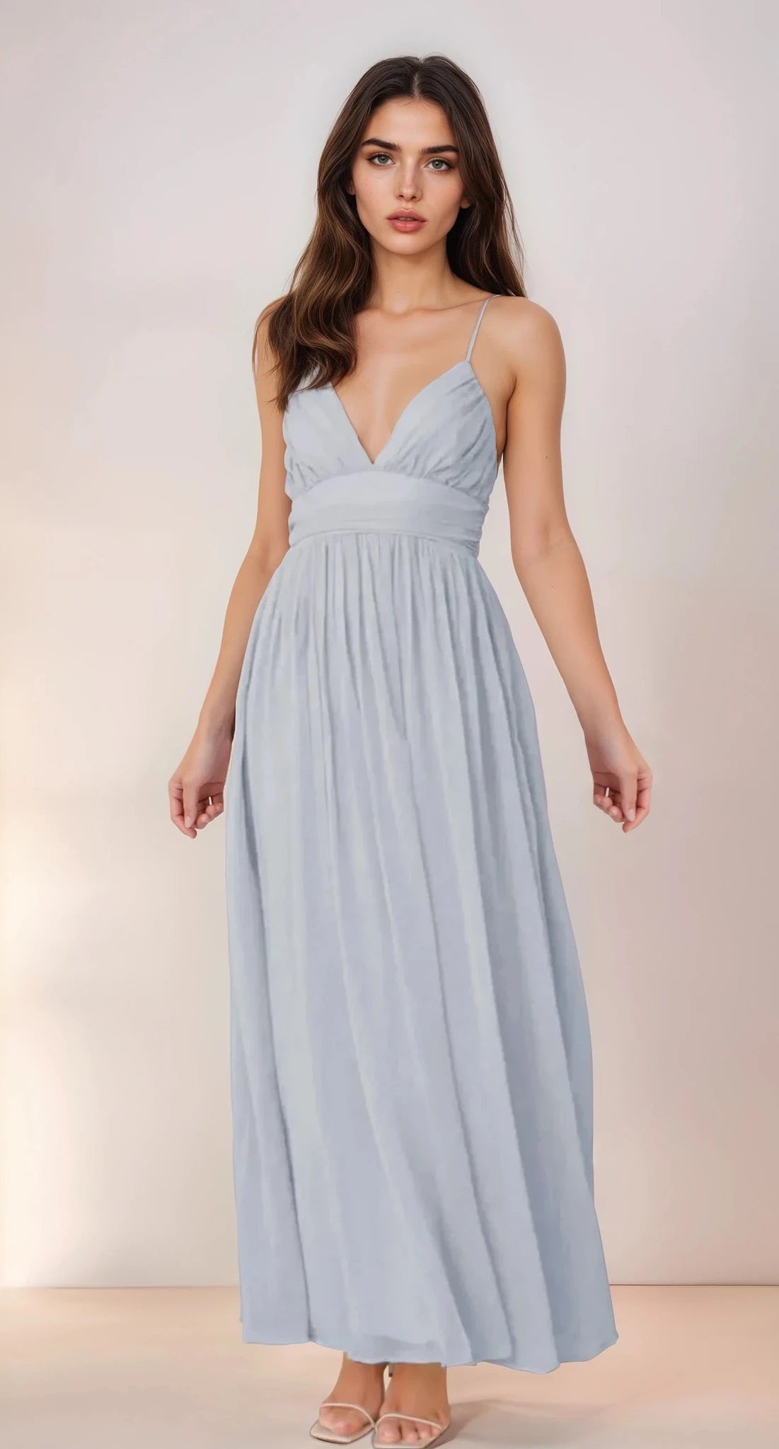 Ruched V-Neck Cami Dress