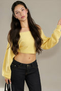 Off-Shoulder Cropped Sweater