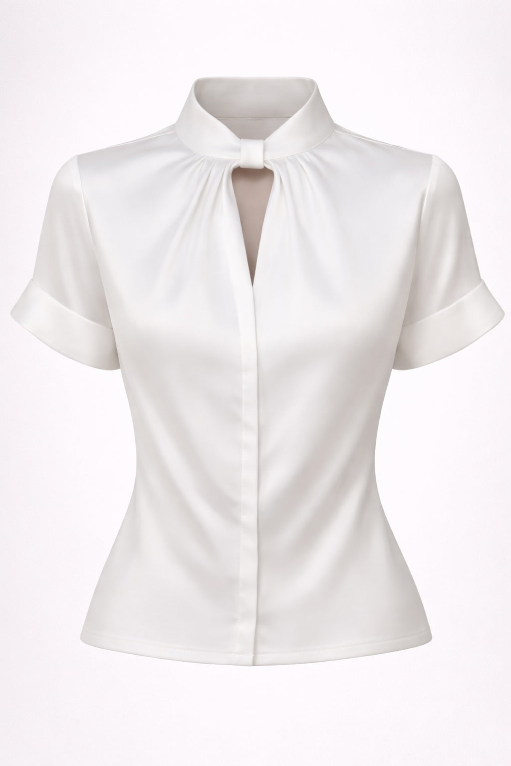 White blouse with a collar on a white background