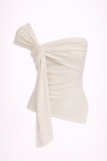 One-Shoulder Knot Detail T-Shirt