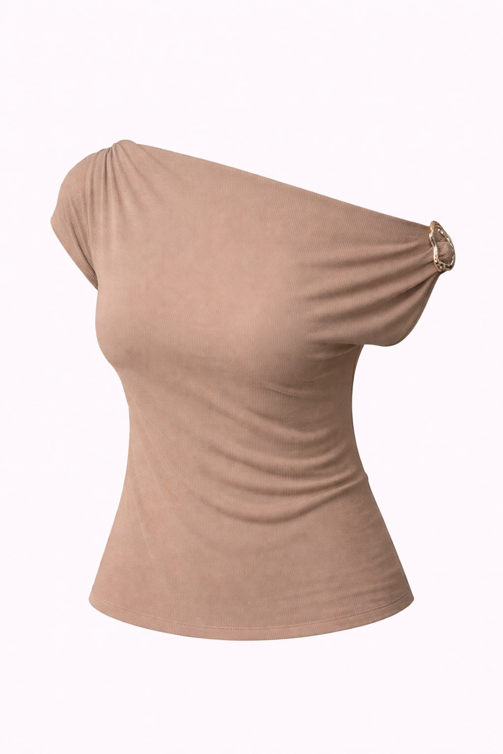 One-Shoulder Ruched Blouse