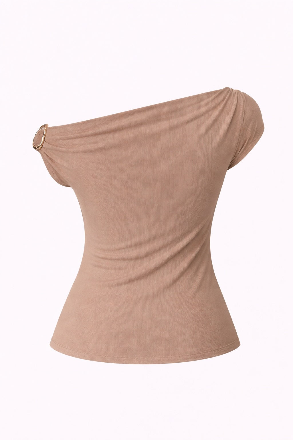 One-Shoulder Ruched Blouse