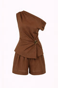 One-Shoulder Top and Shorts Set