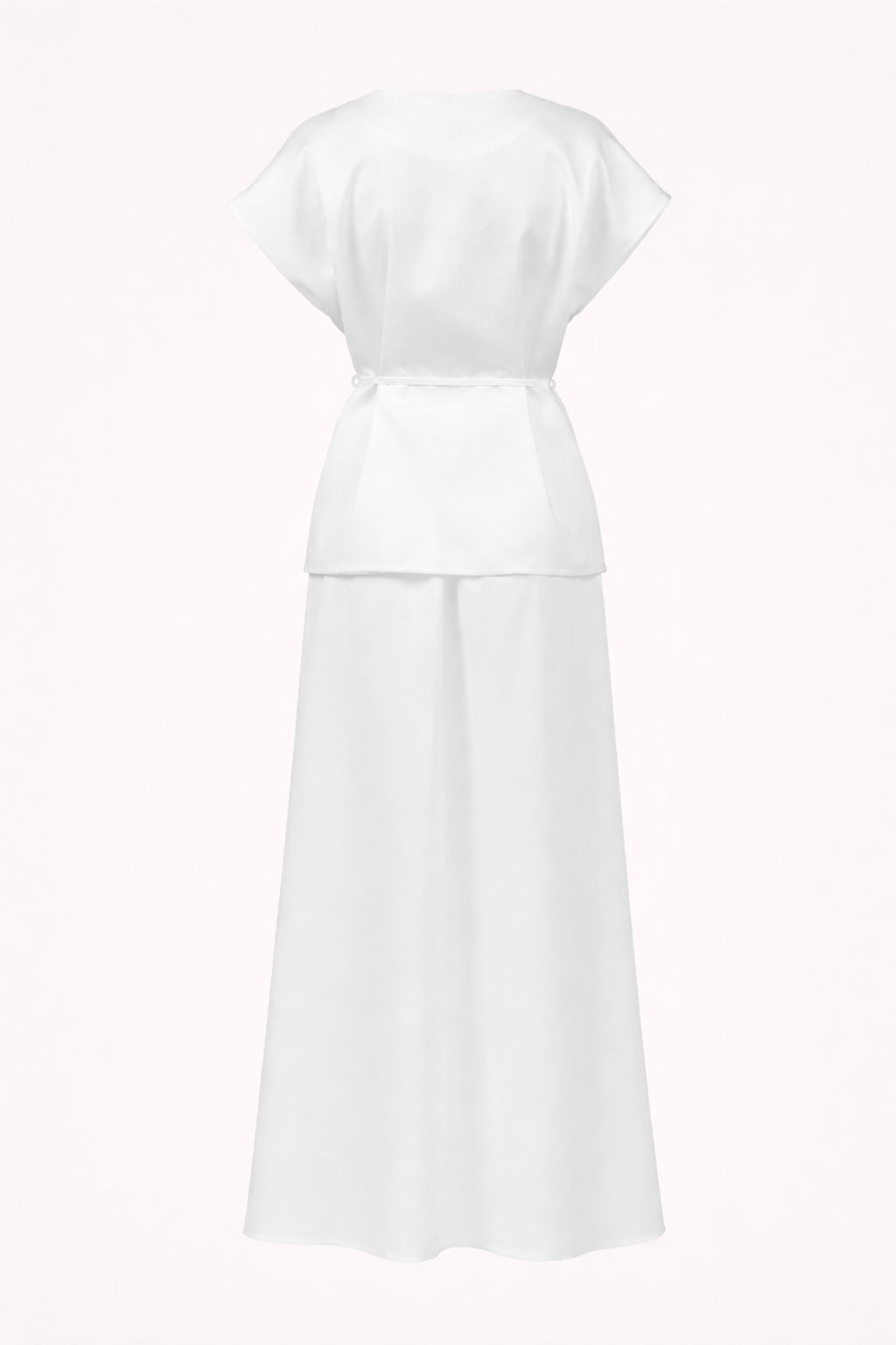 One Button Short Sleeve Top and Skirt Set