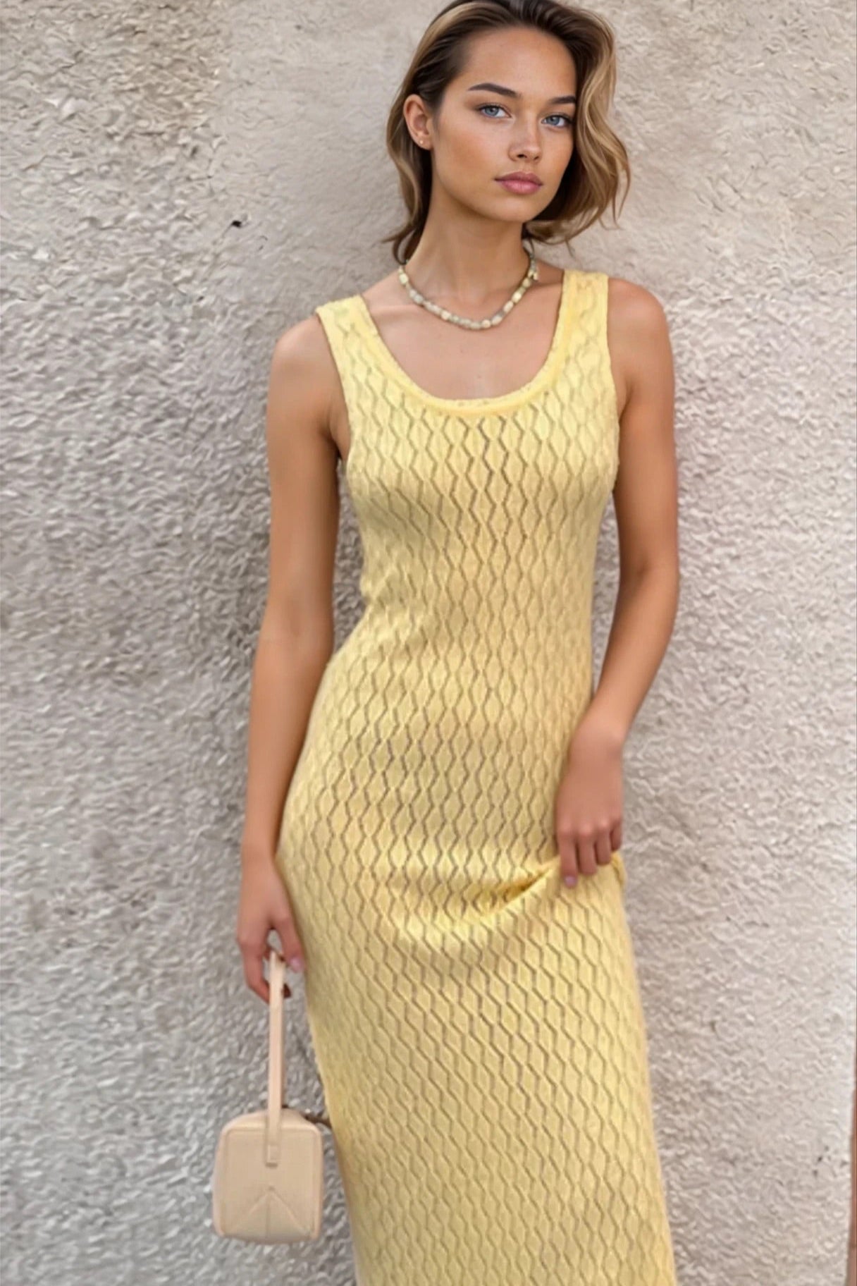 Openwork Sleeveless Maxi Dress