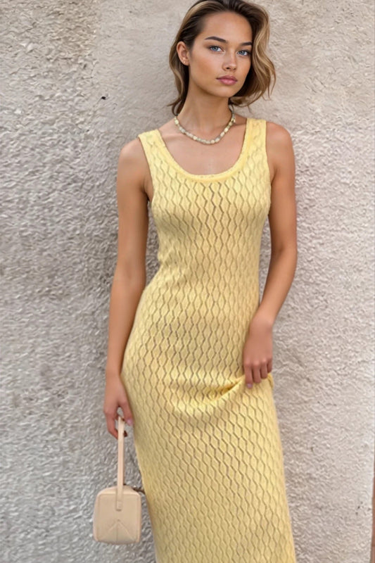 Openwork Sleeveless Maxi Dress