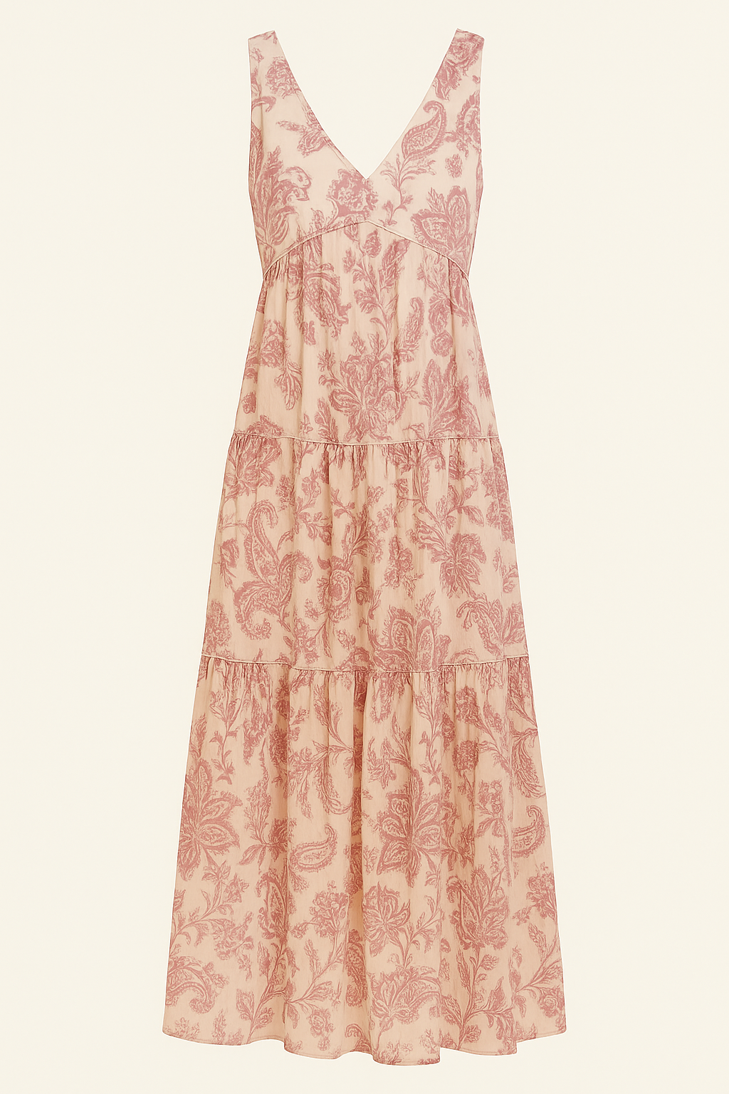 Printed V-Neck Sleeveless Dress