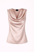 Satin Cowl Neck Sleeveless Blouse