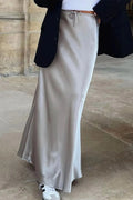 Satin Maxi Skirt with Drawstring Waist
