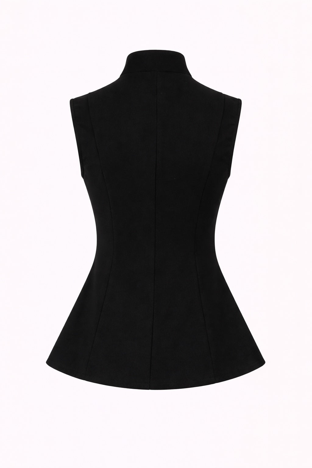 Stand Collar Button-Down Vest Coat