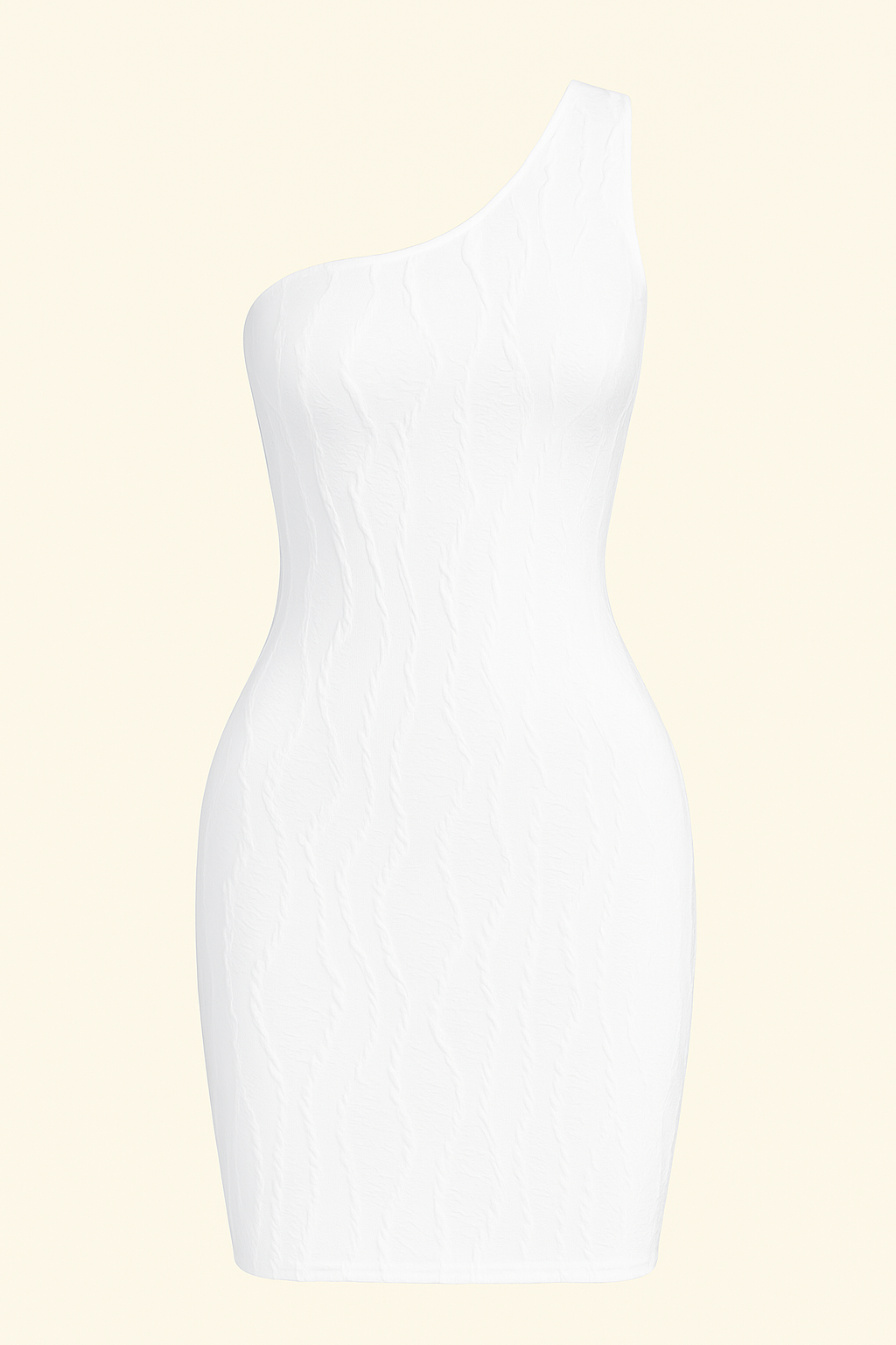 Textured Single Shoulder Mini Dress