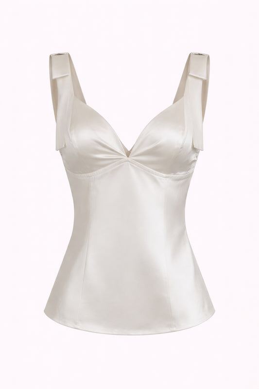 Tie-Shoulder Satin Cami