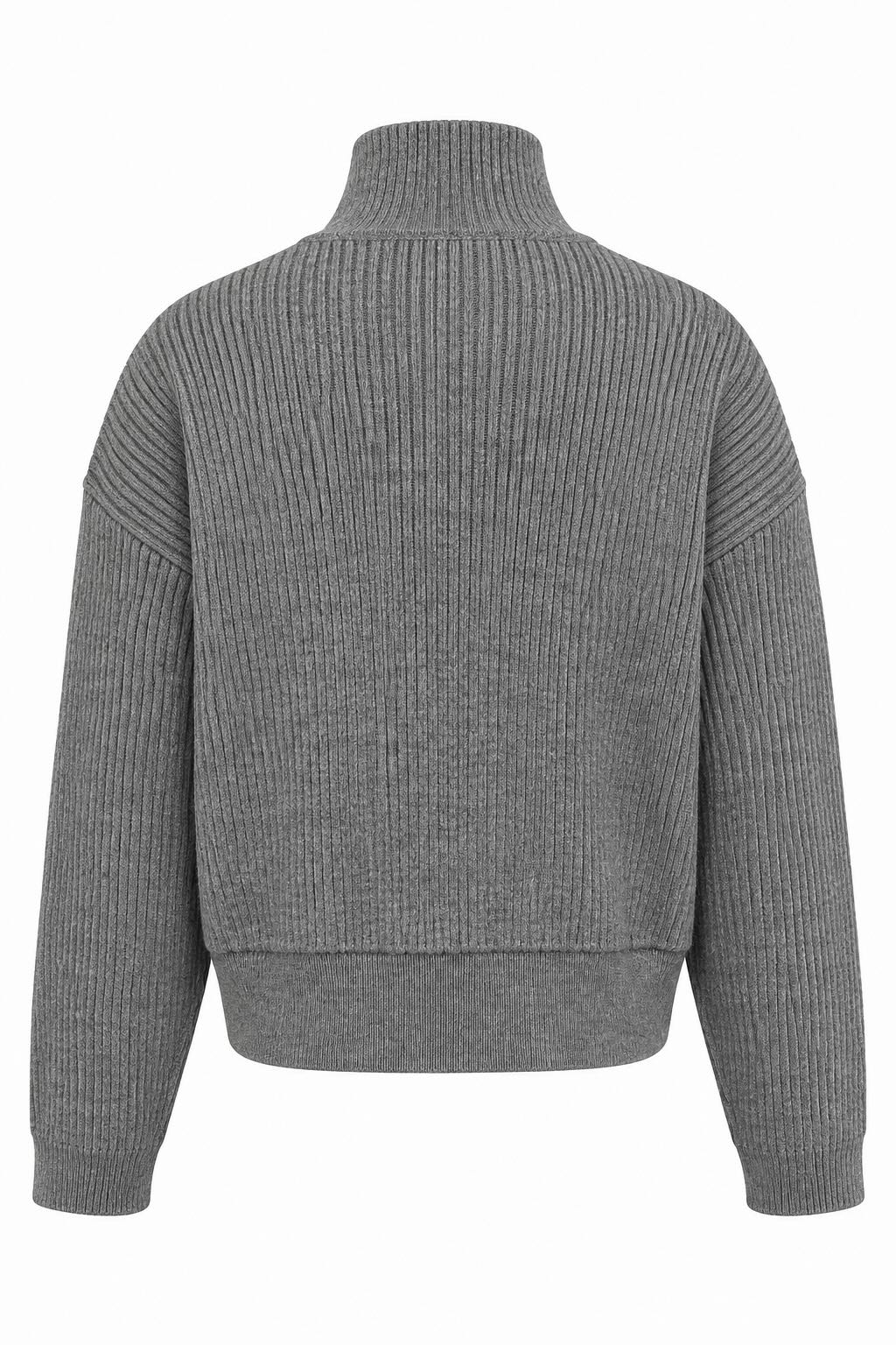 Turtleneck Button-Down Cardigan