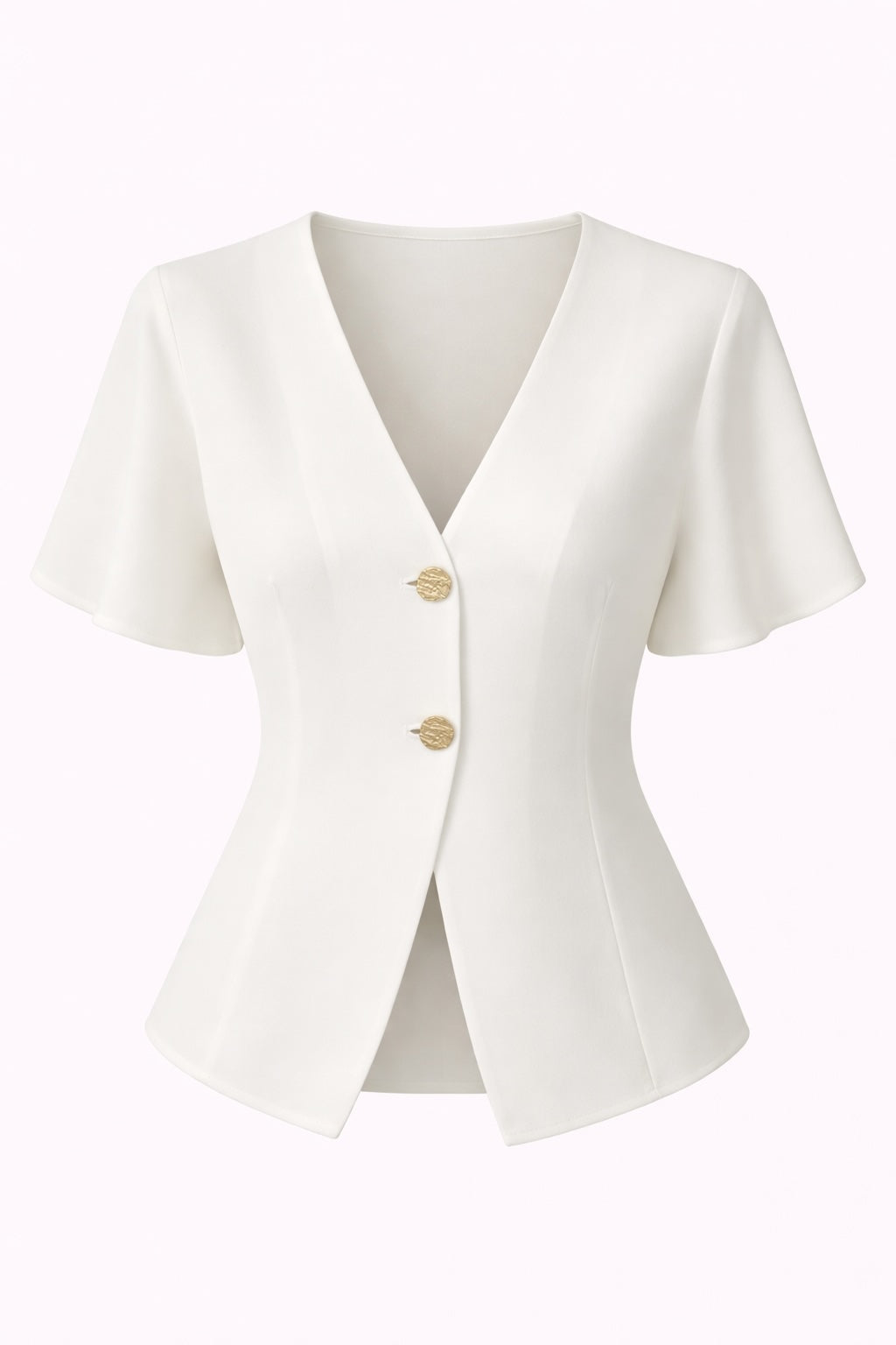 V-Neck Button-Down Shirt