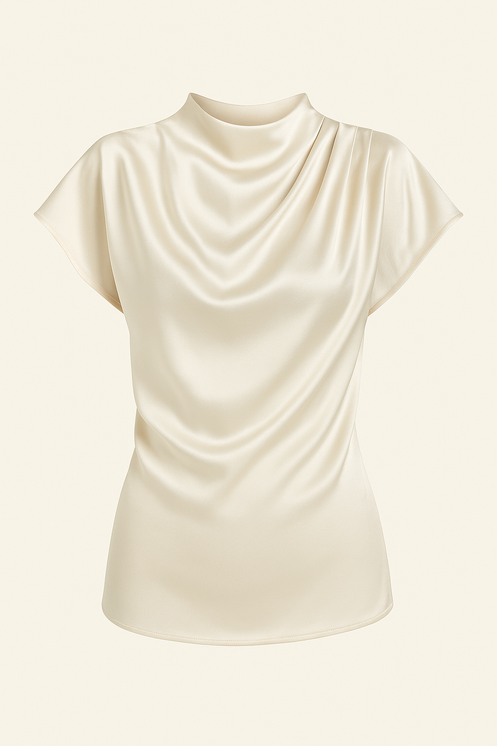 Mock Neck Short Sleeve Blouse