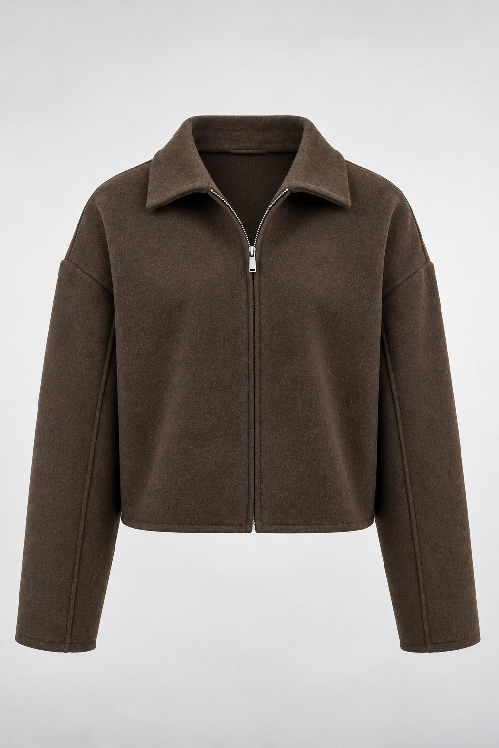 Zip Up Dropped Shoulder Jacket