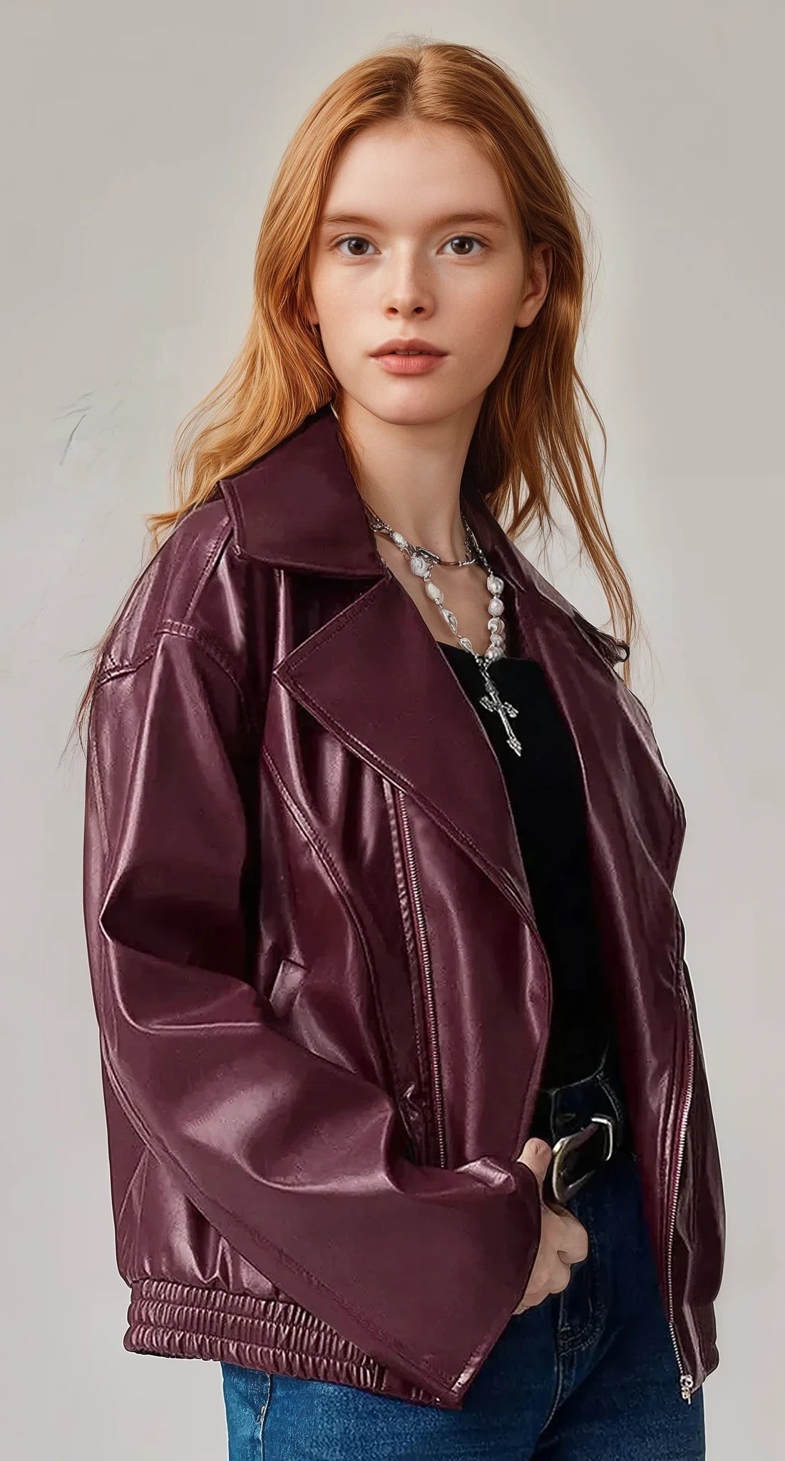 Zip Up Drop Shoulder Jacket