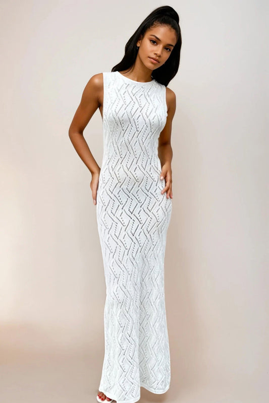 Openwork Sleeveless Maxi Dress