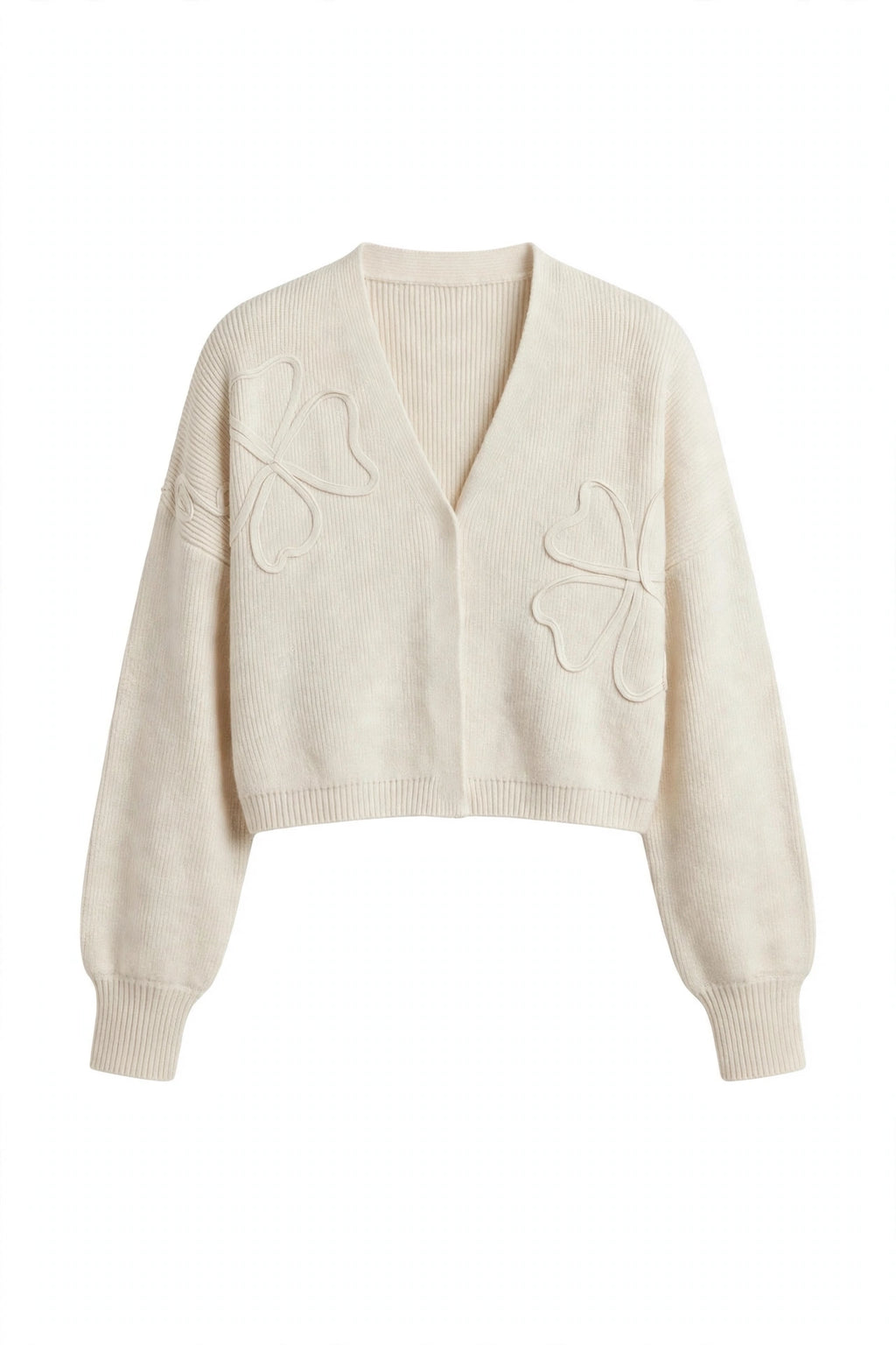 Four-Leaf Clover Open Front Cardigan