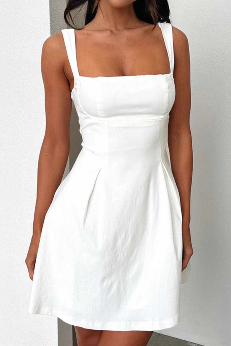 Bow Back Square Neck Mini Dress