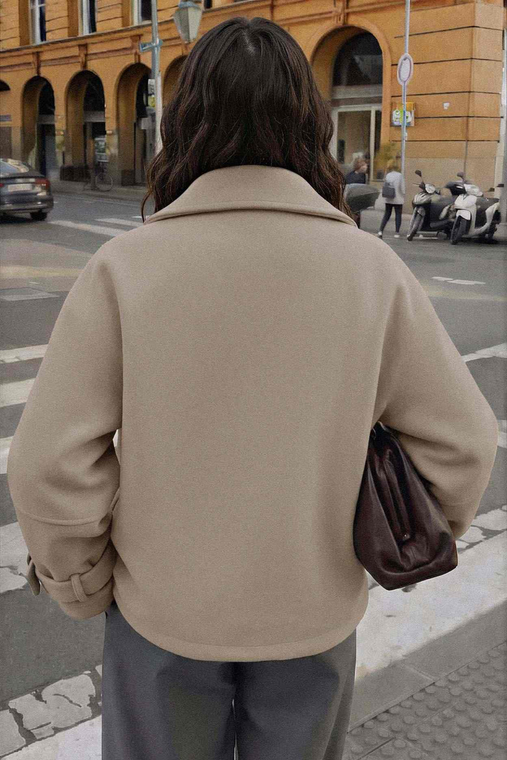 Collared Neck Button Up Jacket
