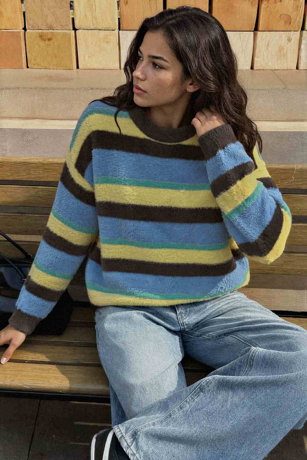 Striped Dropped Shoulder Sweater