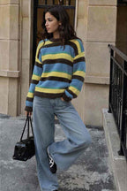 Striped Dropped Shoulder Sweater