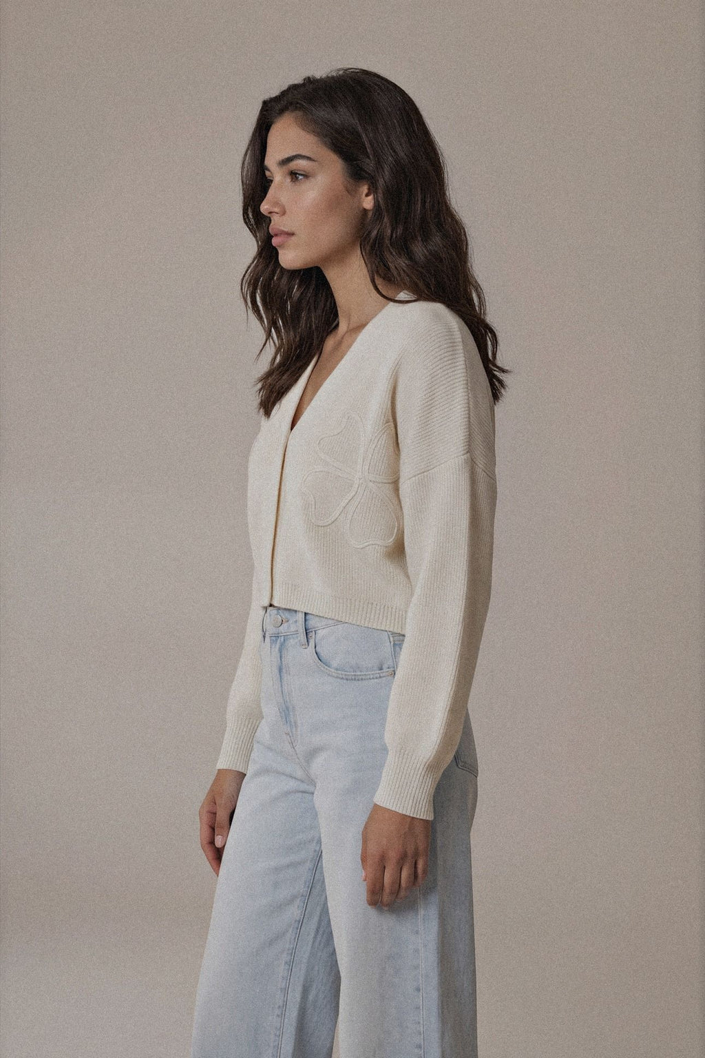 Four-Leaf Clover Open Front Cardigan