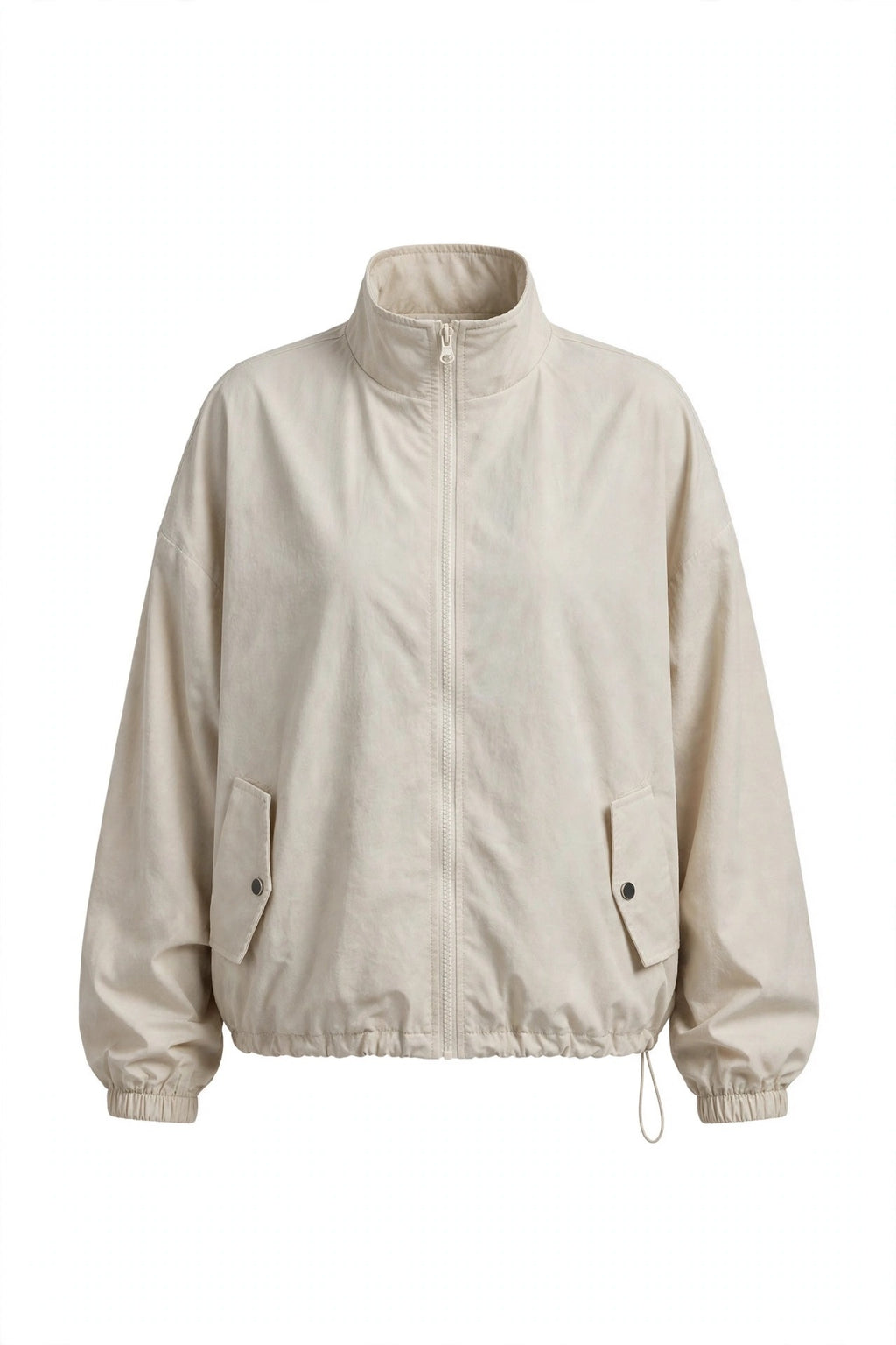 Zip-Up Dropped Shoulder Jacket