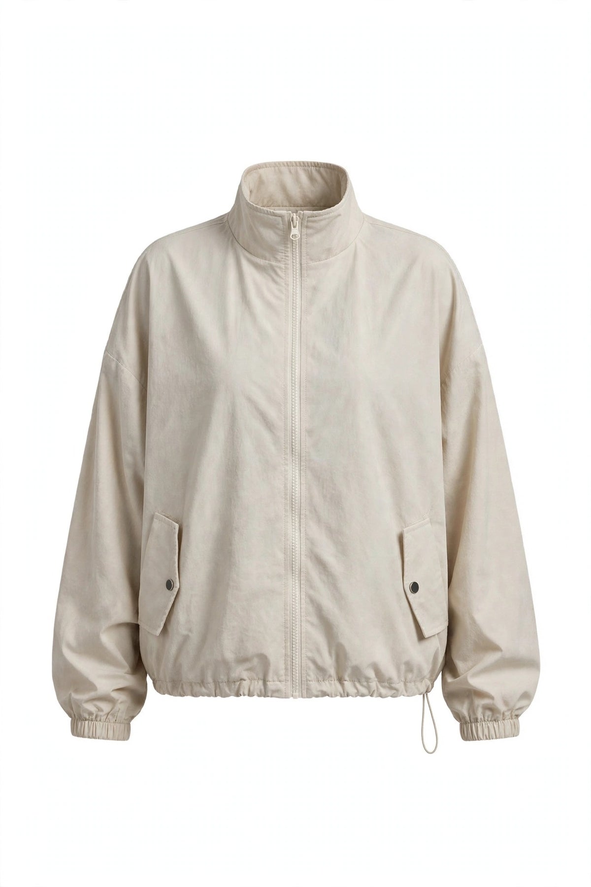 Zip-Up Dropped Shoulder Jacket