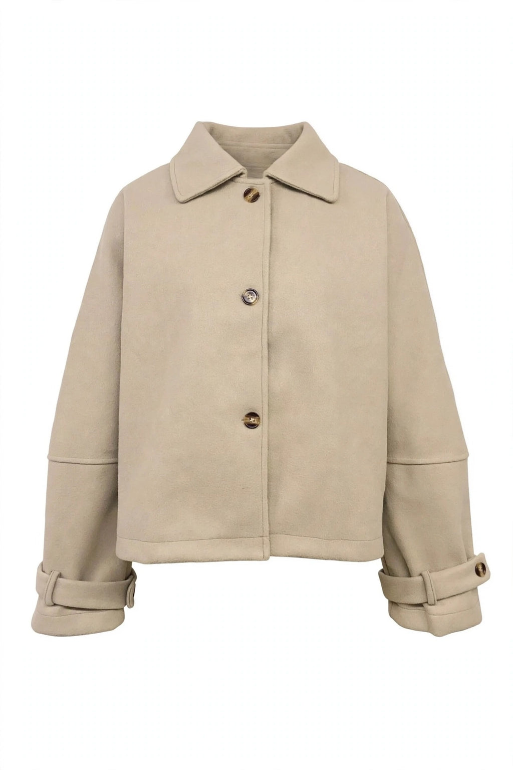 Collared Neck Button Up Jacket