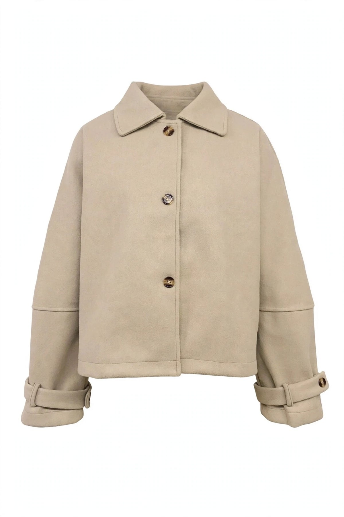 Collared Neck Button Up Jacket