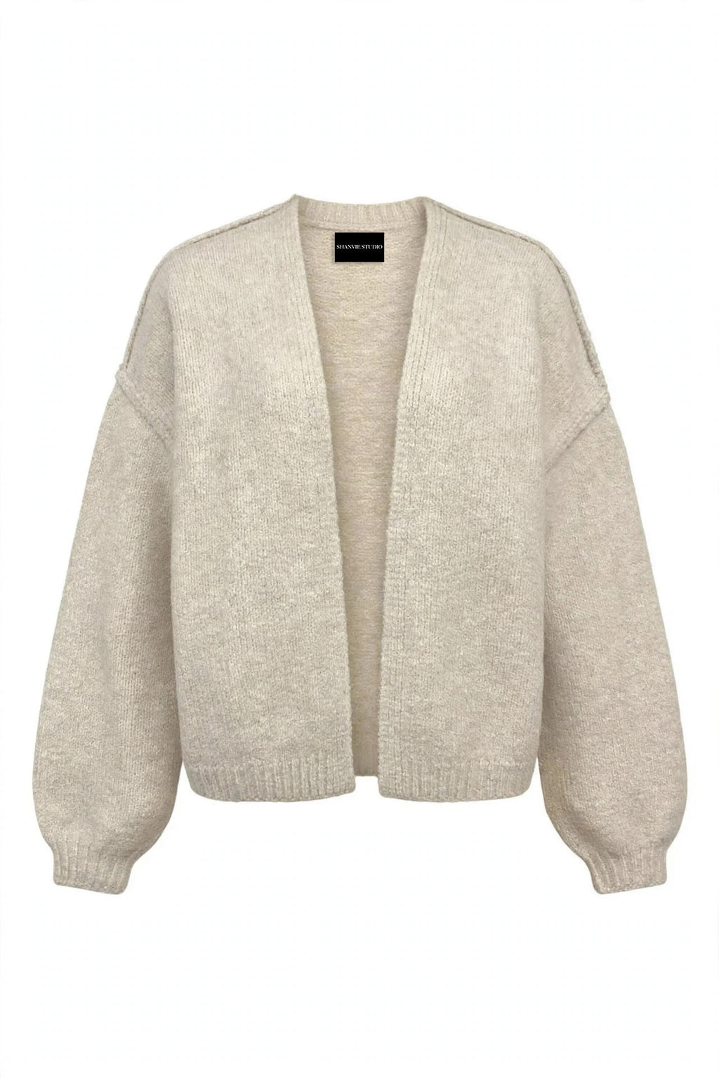 Open Front Dropped Shoulder Cardigan